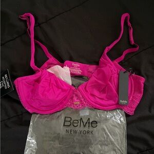 NWT Women's Fuchsia Underwire Lace Bra 34A